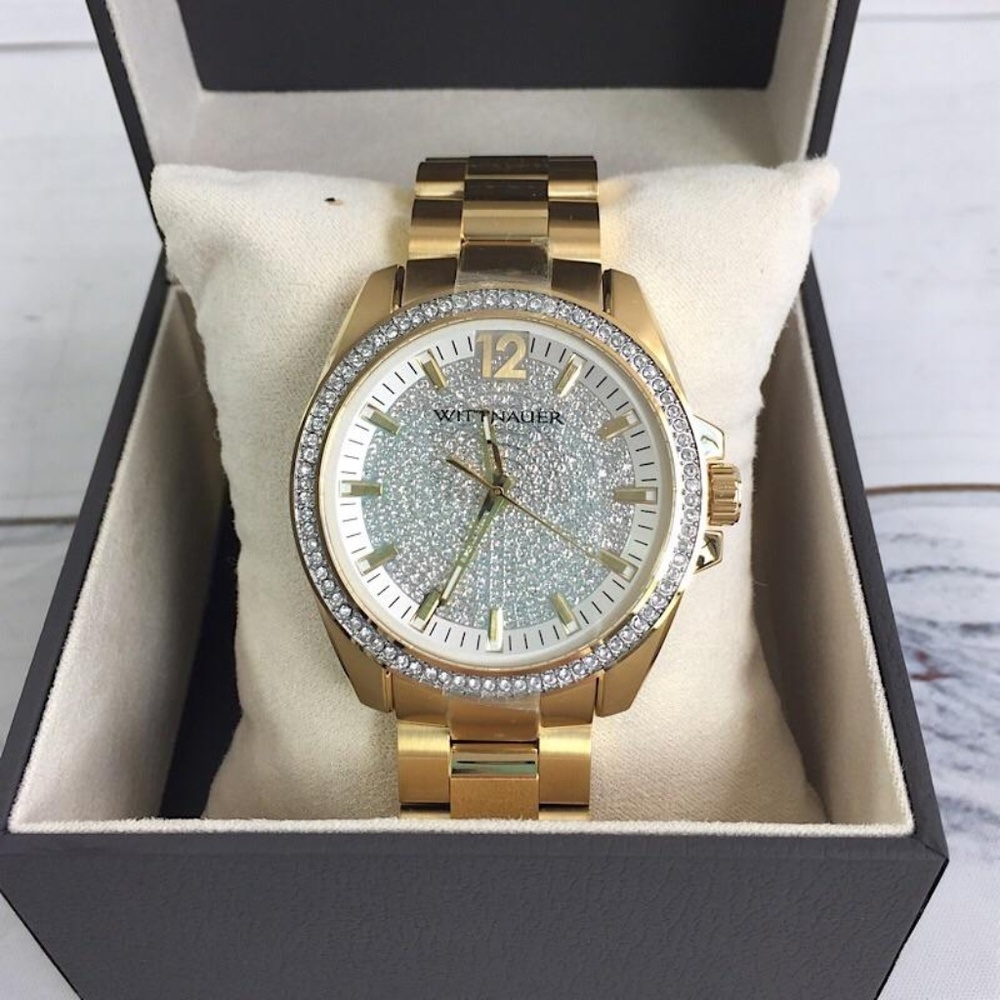 Wittnauer WN3072 Men's 44mm Pave Gold Tone Watch